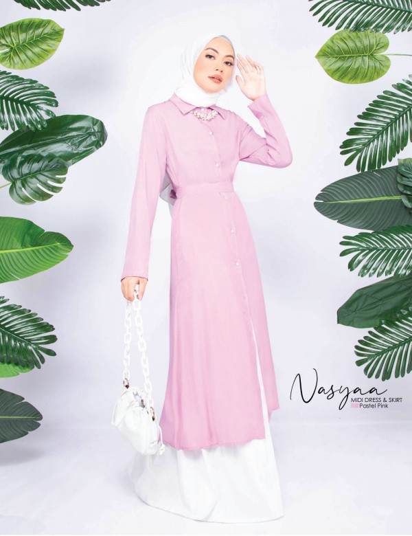 NASYA MIDI DRESS WITH SKIRT (DUSTY PINK) 777 / P777