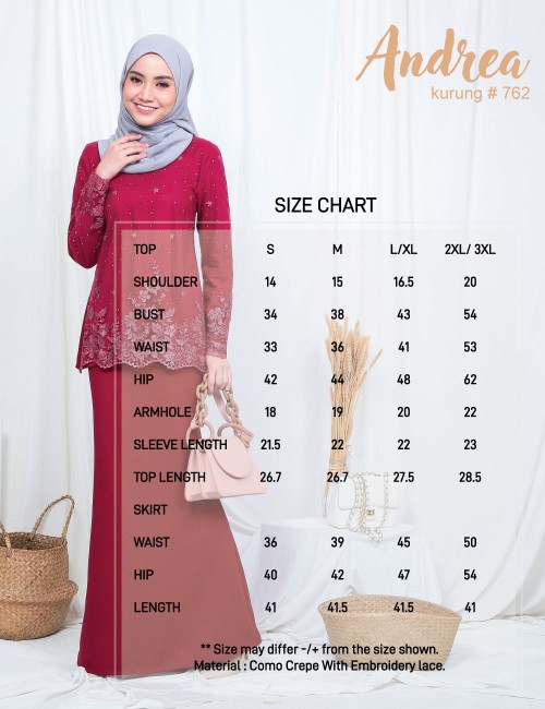 ANDREA KURUNG MODERN (MAROON) 762 / P762 / SP762