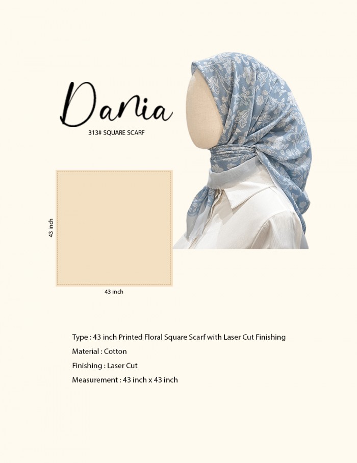 DANIA BAWAL PRINTED COTTON (DUSTY GREEN) 313