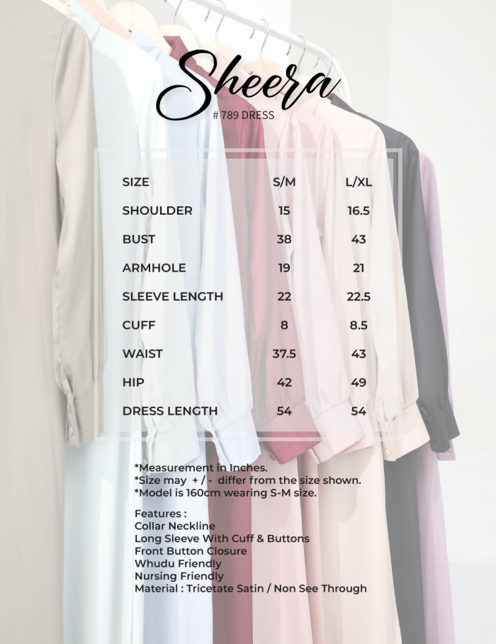 SHEERA 3 WAY DRESS WITH BELT (DUSTY GREEN) 789 / P789