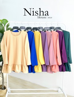 NISHA BLOUSE WITH POCKET (ROSEWOOD) T01