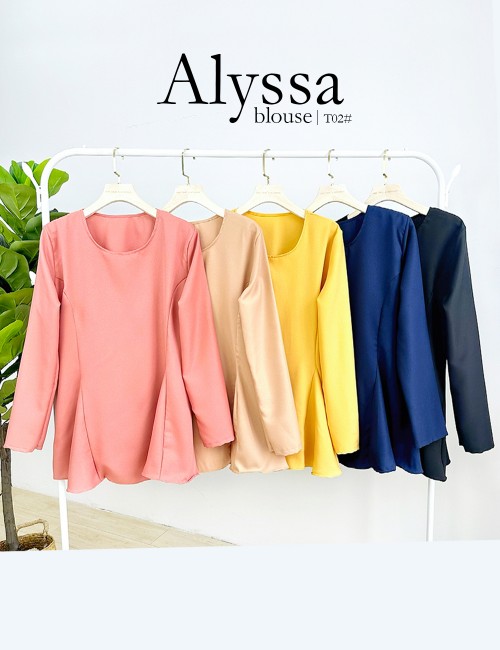 ALYSSA BLOUSE WITH POCKET (NAVY BLUE) T02