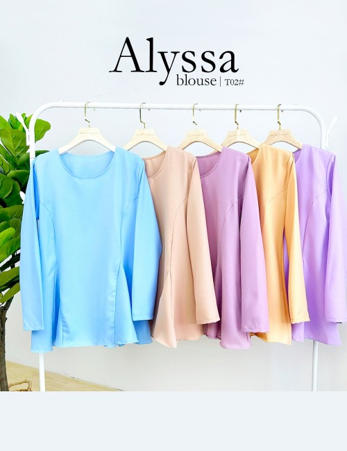 ALYSSA BLOUSE WITH POCKET (NAVY BLUE) T02