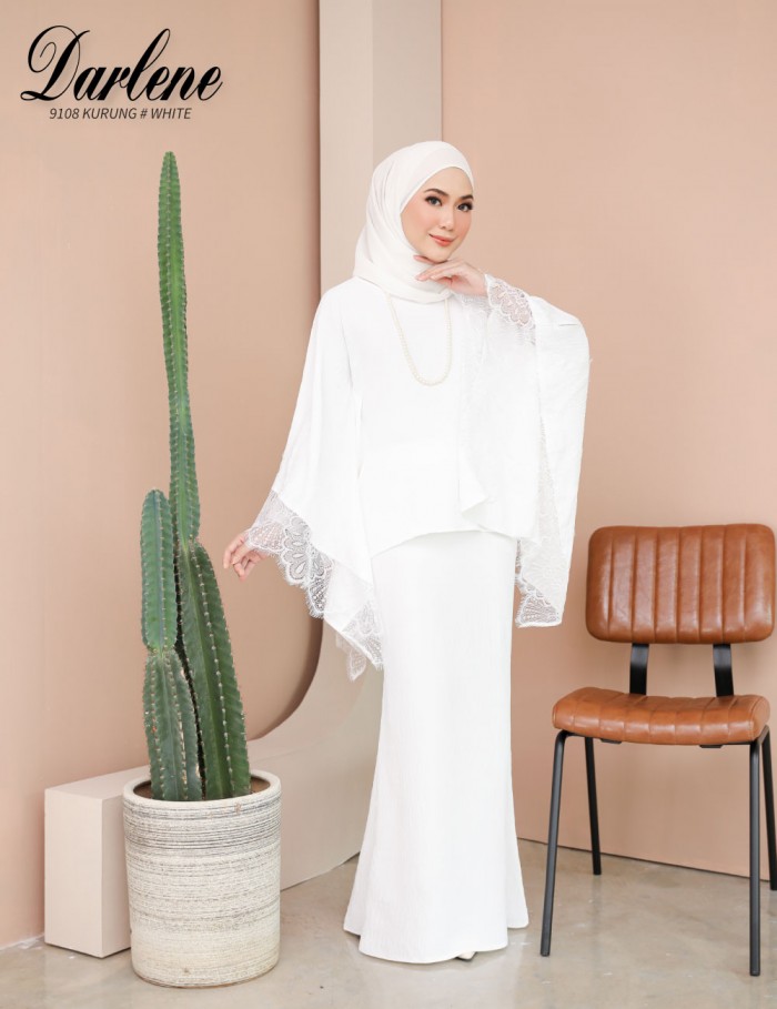 DARLENE KURUNG KAFTAN (WHITE) 9108