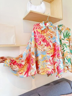 SATIN FLORAL TOP - T06 (PRE-ORDER)