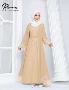 RENNA JUBAH WITH CARDIGAN (CREAM) 9125