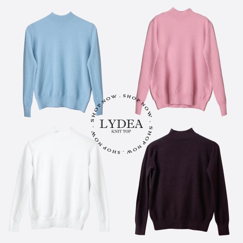 LYDEA KNIT TOP (DUSTY BLUE) T04