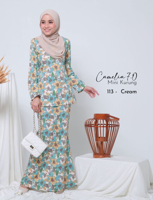 CAMELIA 7.0 MINI KURUNG (CREAM) 113