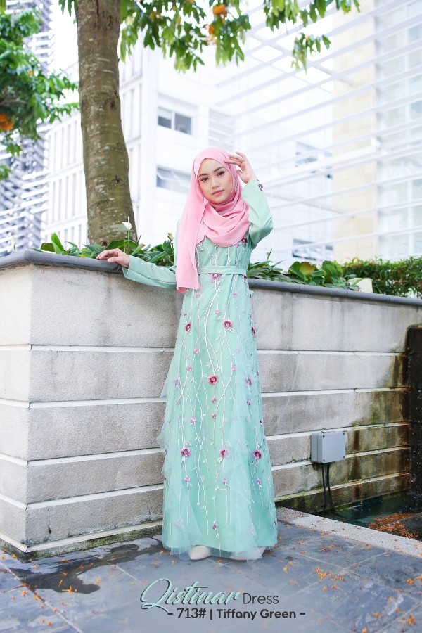 QISTINAR DRESS (PASTEL GREEN) 713