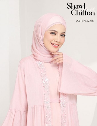 CHIFFON SHAWL PLAIN (DUSTY PINK-A795) 301