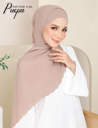 PUSPA EMBROIDERY SHAWL (DUSTY ROSE) 306