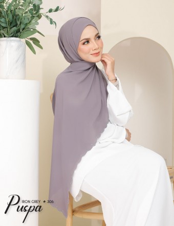 PUSPA EMBROIDERY SHAWL (IRON GREY) 306