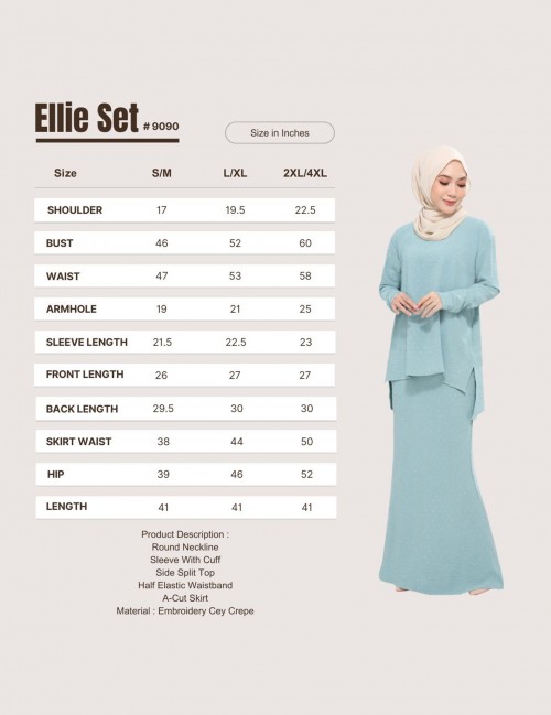 ELLIE SET (DUSTY PURPLE) 9090 / P9090 / SP9090