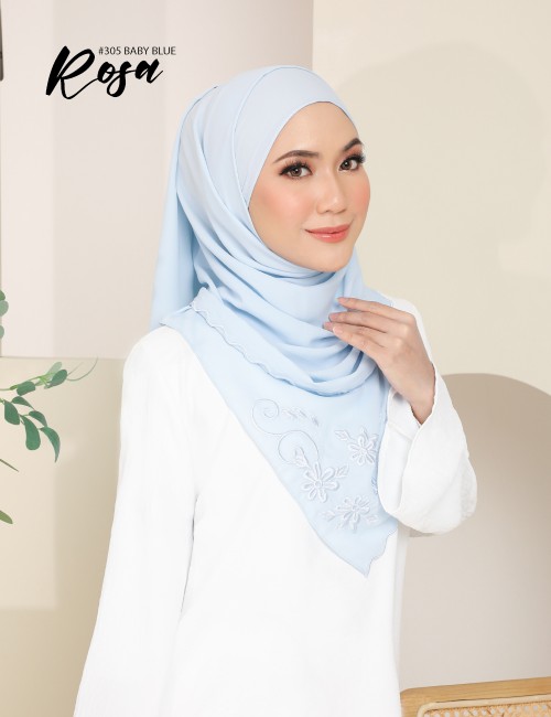 ROSA EMBROIDERY SHAWL (BABY BLUE) 305