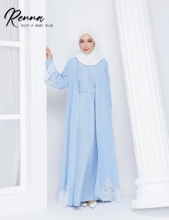 RENNA JUBAH WITH CARDIGAN (BABY BLUE) 9125