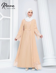 RENNA JUBAH WITH CARDIGAN (CREAM) 9125