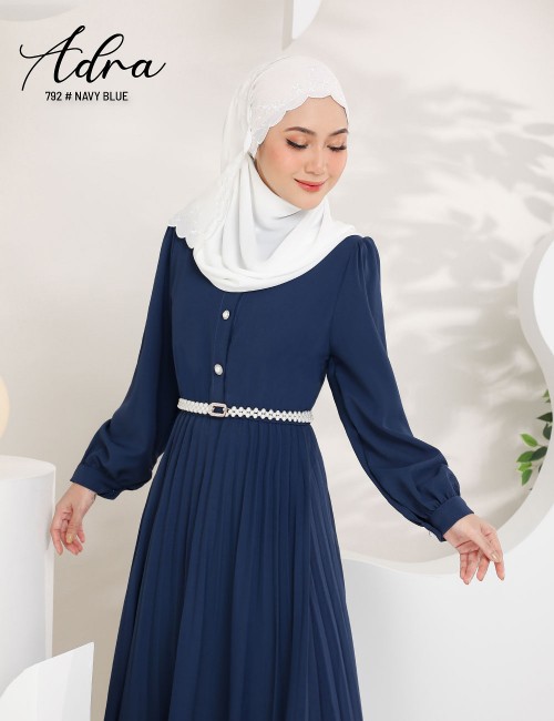 ADRA PLEATED DRESS (NAVY BLUE) 792 / P792