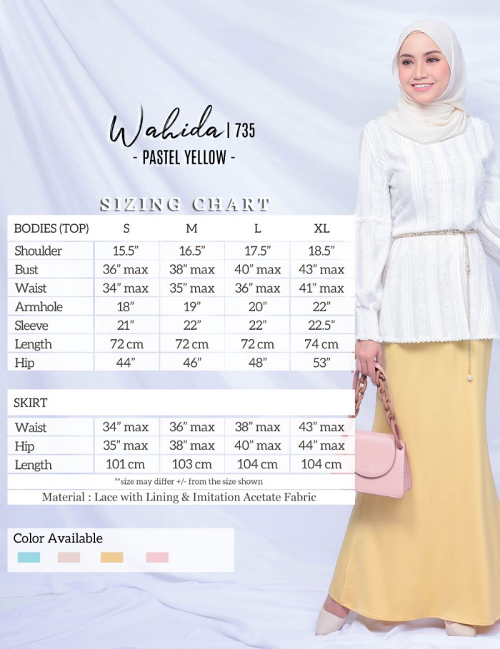 WAHIDA BLOUSE & SKIRT SET (PASTEL GREEN) 735