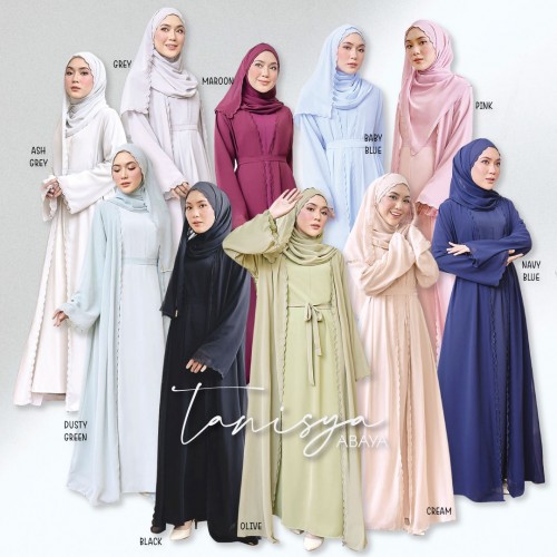 TANISHA ABAYA (WHITE) 790 / P790 / SP790 (FREE SHAWL *till stock last)