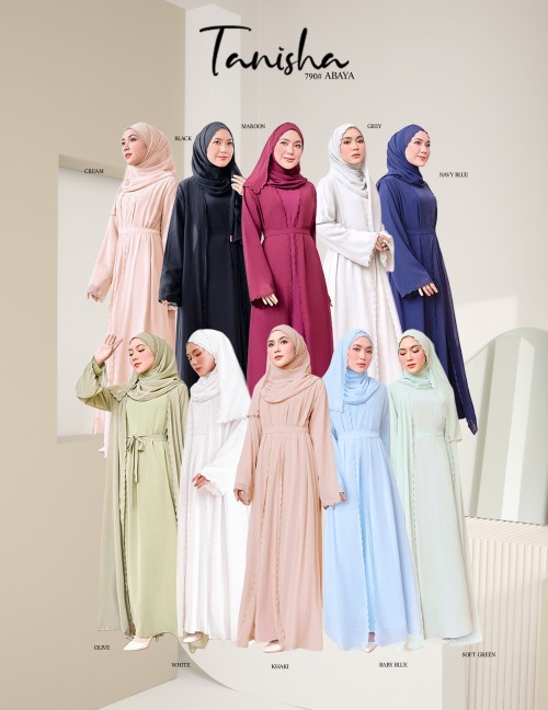 TANISHA ABAYA (KHAKI) 790 / P790 / SP790 (FREE SHAWL *till stock last)