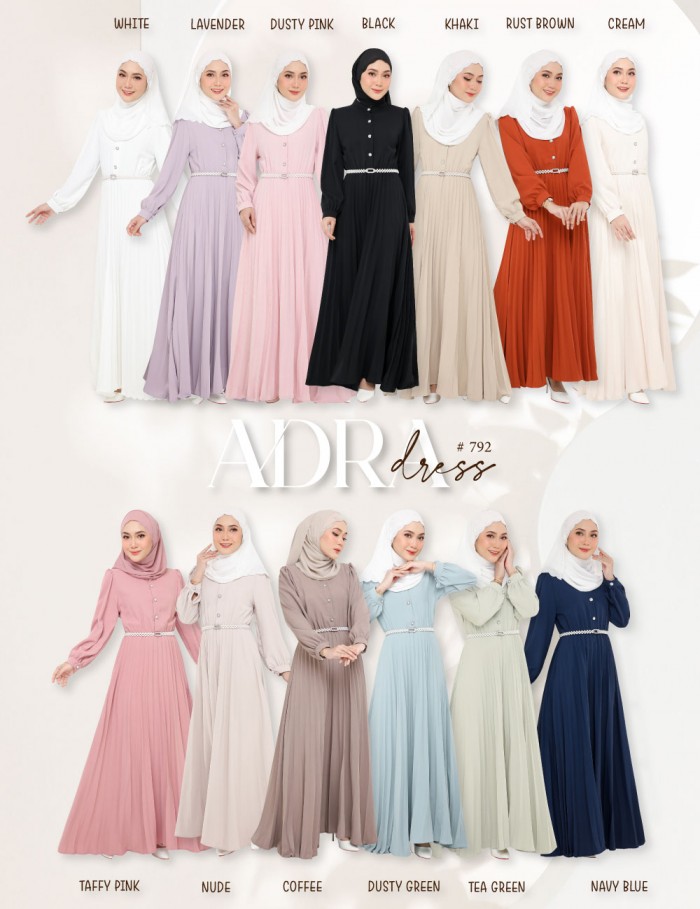 ADRA PLEATED DRESS (NAVY BLUE) 792 / P792