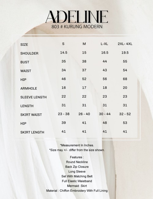 ADELINE KURUNG MODERN (CREAM) 803 / P803 / SP803