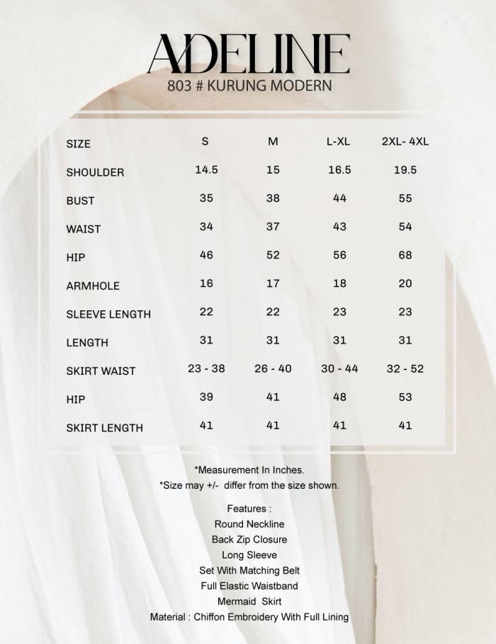 ADELINE KURUNG MODERN (CREAM) 803 / P803 / SP803