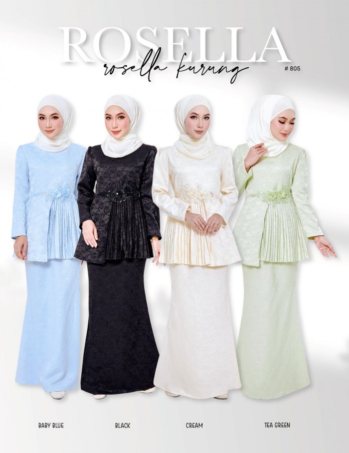 ROSELLA KURUNG MODERN (CREAM) 805