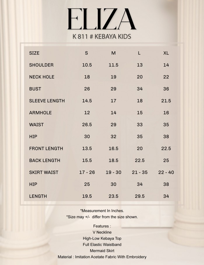 KIDS ELIZA KEBAYA MODERN (DUSTY GREEN) K811