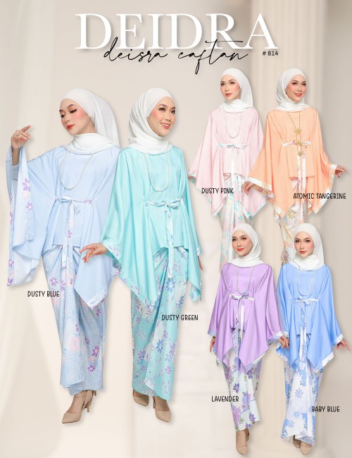 DEIDRA KAFTAN KURUNG (DUSTY BLUE) 814