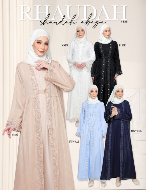 RHAUDAH ABAYA (WHITE) 823