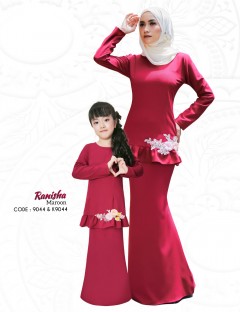 RANISHA KIDS KURUNG MODERN (MAROON) K9044