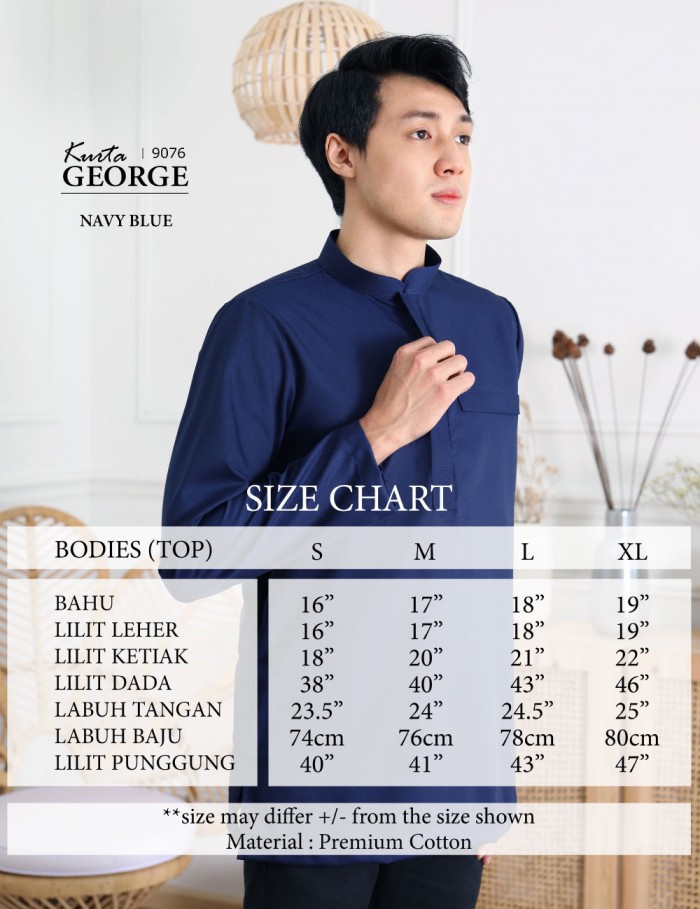 KURTA GEORGE (NAVY BLUE) 9076