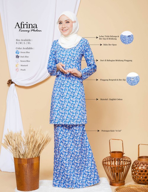 AFRINA KURUNG MODERN (OCEAN BLUE)