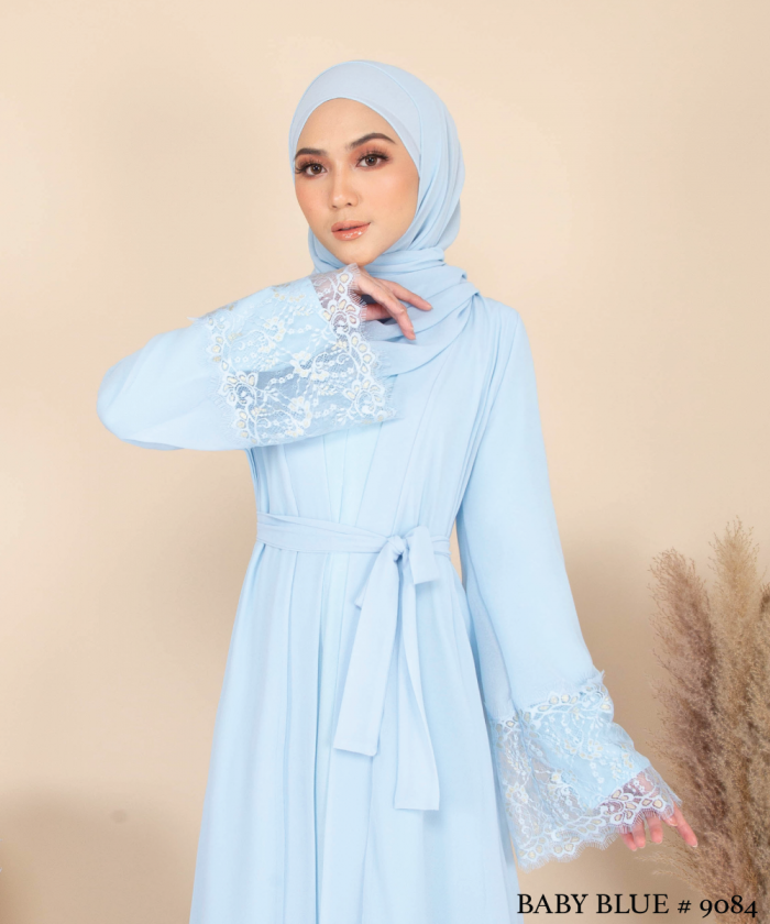 JUBAH WITH CARDIGAN SET (BABY BLUE) 9084