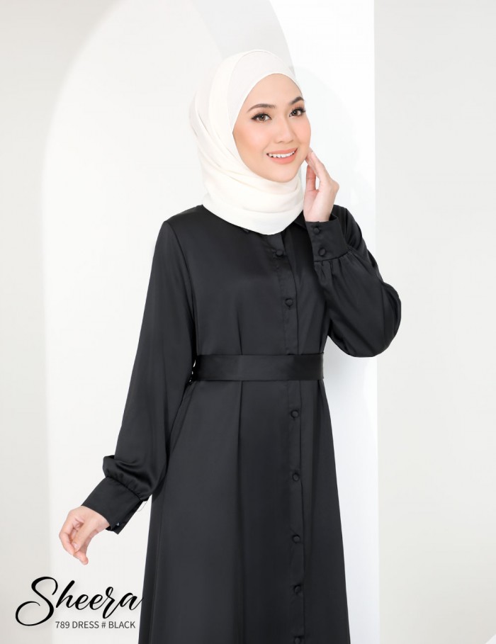 SHEERA 3 WAY DRESS WITH BELT (BLACK) 789 / P789