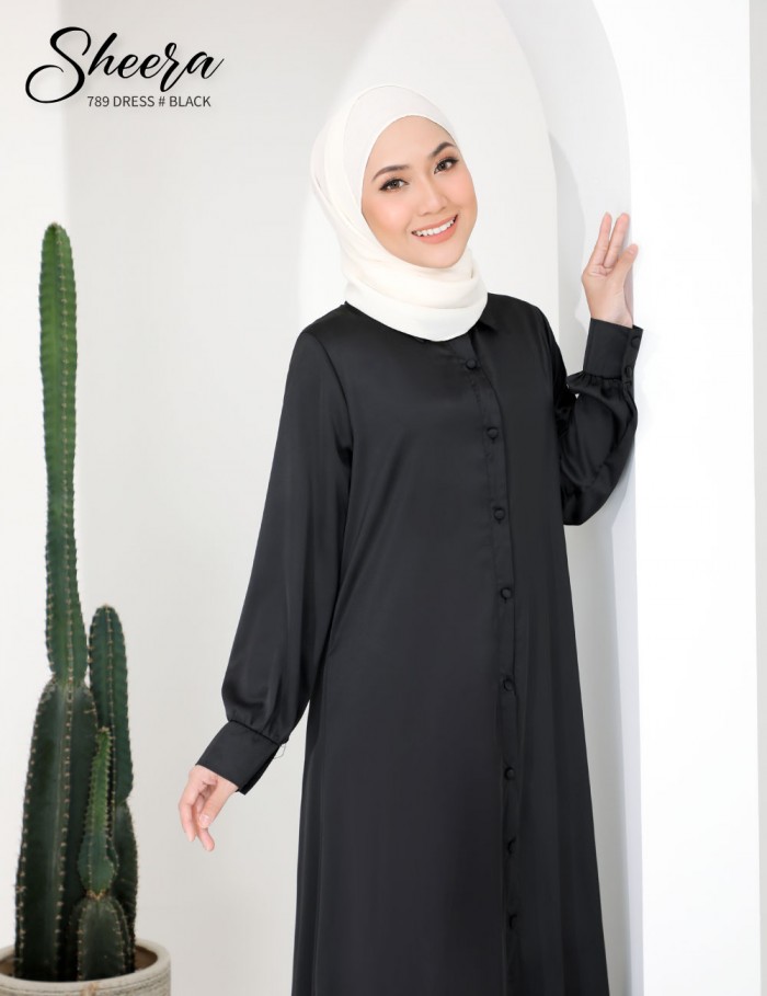 SHEERA 3 WAY DRESS WITH BELT (BLACK) 789 / P789