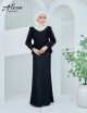 ALEXA BLOUSE WITH SKIRT SET (BLACK) 800 / P800