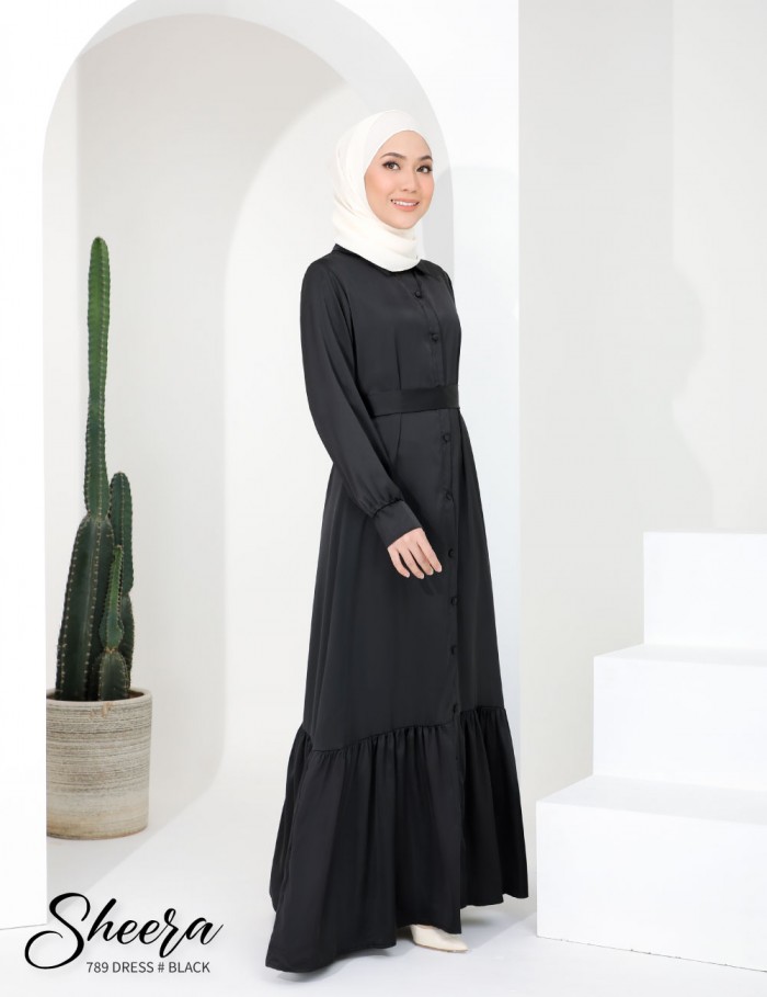 SHEERA 3 WAY DRESS WITH BELT (BLACK) 789 / P789