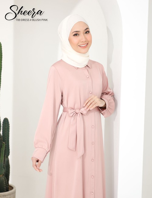 SHEERA 3 WAY DRESS WITH BELT (BLUSH PINK) 789 / P789