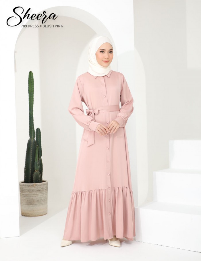 SHEERA 3 WAY DRESS WITH BELT (BLUSH PINK) 789 / P789