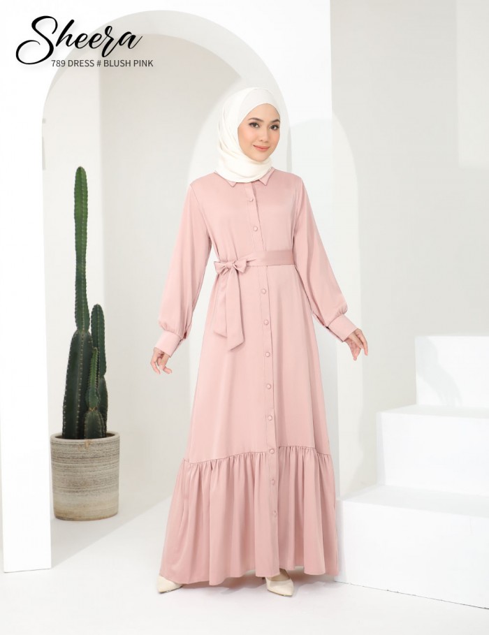 SHEERA 3 WAY DRESS WITH BELT (BLUSH PINK) 789 / P789