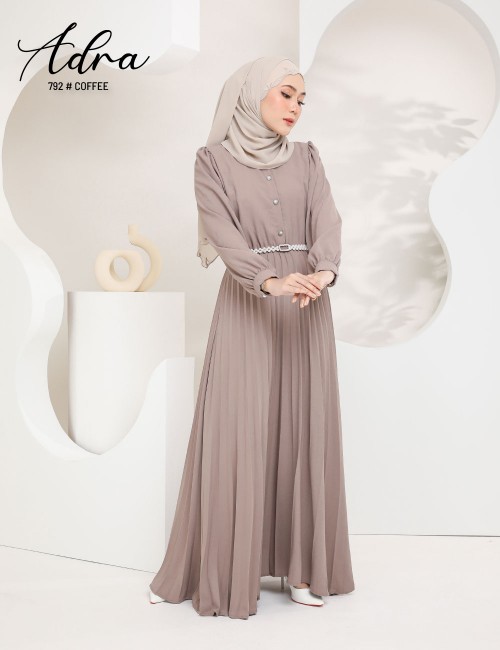 ADRA PLEATED DRESS (COFFEE) 792 / P792