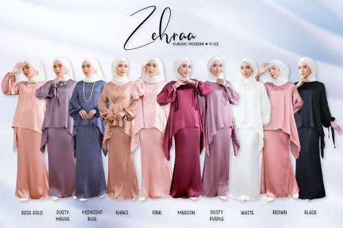 ZEHRAA KURUNG MODERN (CORAL ROSE) 9102