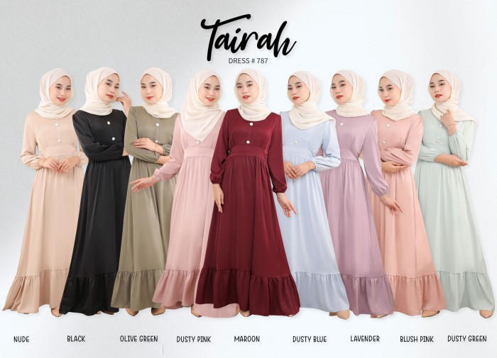 TAIRAH DRESS (DUSTY GREEN) 787 / P787