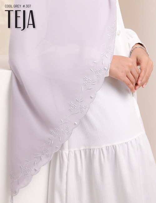 TEJA EMBROIDERY SHAWL (COOL GREY) 307