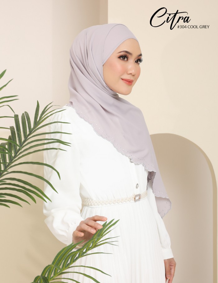 CITRA EMBROIDERY SHAWL (COOL GREY) 304