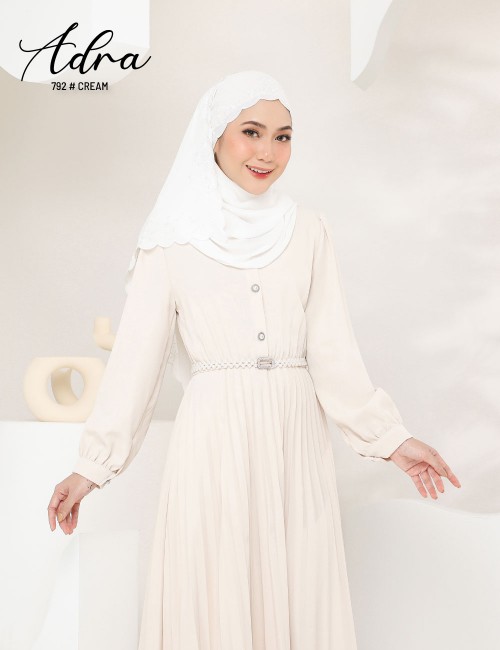 ADRA PLEATED DRESS (CREAM) 792 / P792