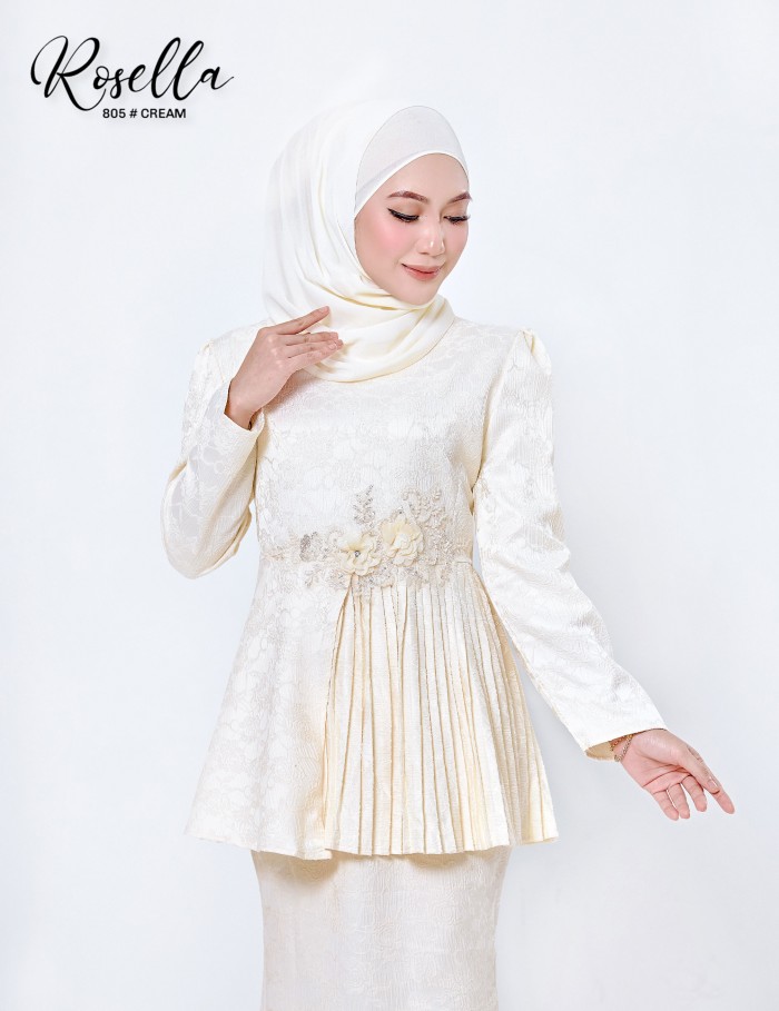 ROSELLA KURUNG MODERN (CREAM) 805