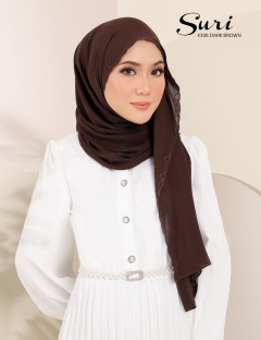 SURI EMBROIDERY SHAWL (DARK BROWN) 308